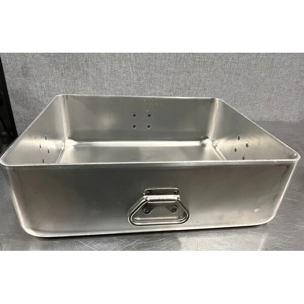 Scratch and Dent Vollrath 68391 Wear-Ever 42 Qt. Aluminum Roasting Pan with Handles - 20 7/8" x 17 3/8" x 7"