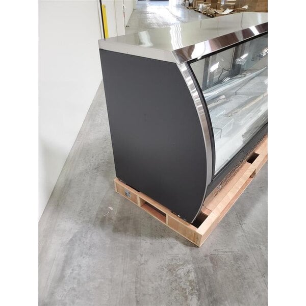 Scratch and Dent Avantco DLC82-HC-B 82" Black Curved Glass Refrigerated Deli Case