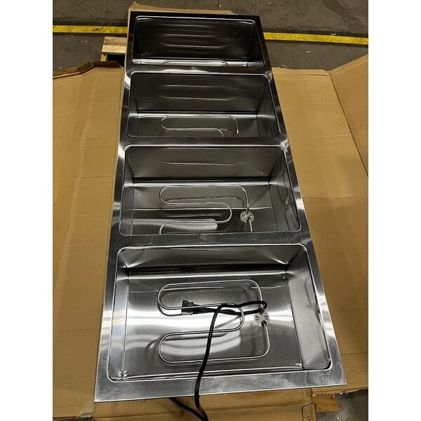 Scratch and Dent Avantco STE-4SH Four Pan Open Well Electric Steam Table with Undershelf - 208/240V, 3000W