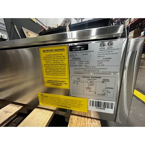 Scratch and Dent Arctic Air ACP55 55" Refrigerated Countertop Condiment Prep Station