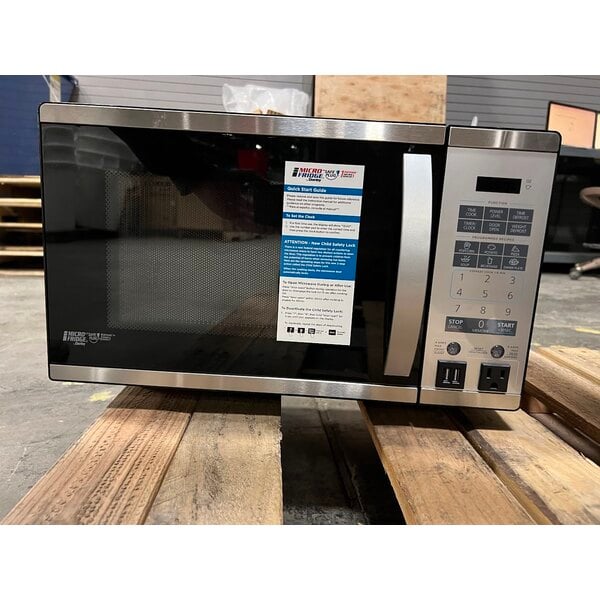 Scratch and Dent Danby 3.1MF7-7B1S MicroFridge 3.1 Cu. Ft. Stainless Steel Solid Two Door Reach-In Refrigerator / Freezer with Microwave