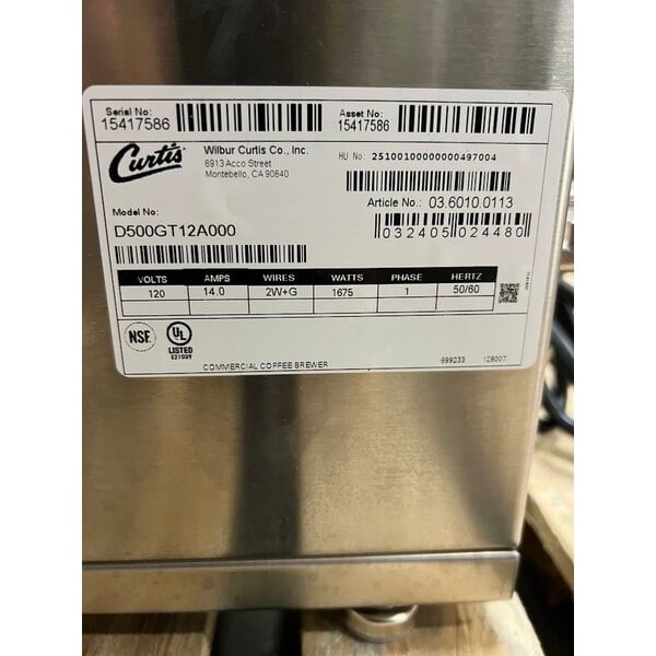 Scratch and Dent Curtis D500GT12A000 Automatic Airpot Coffee Brewer with Digital Controls - 120V