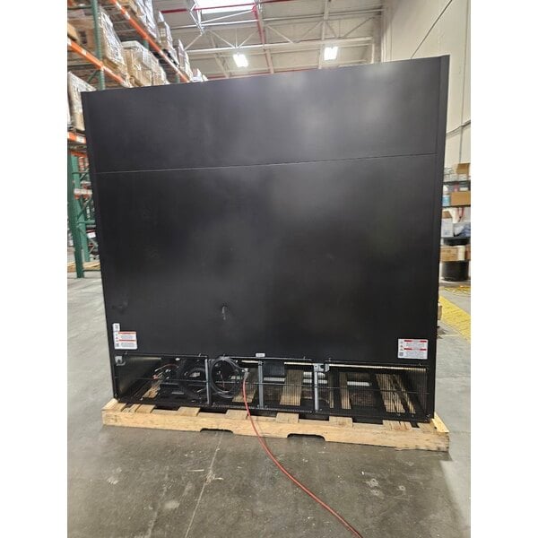 Scratch and Dent True FLM-81~TSL01 80 3/4" Black Refrigerated Glass Door Merchandiser with LED Lighting and Full Length Doors