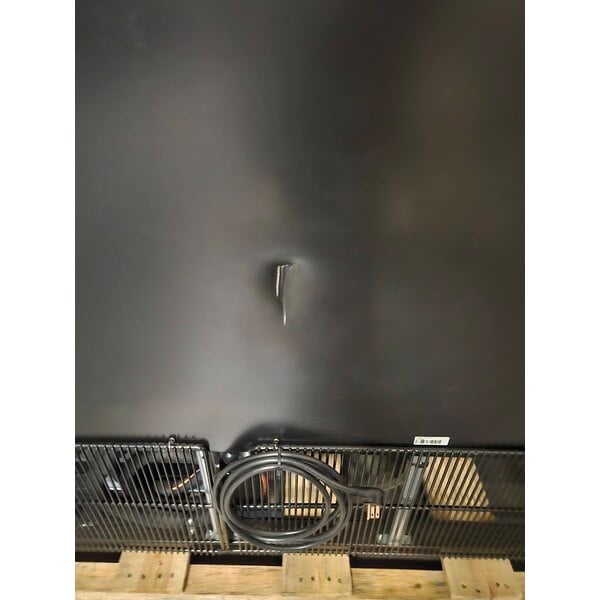 Scratch and Dent True FLM-81~TSL01 80 3/4" Black Refrigerated Glass Door Merchandiser with LED Lighting and Full Length Doors