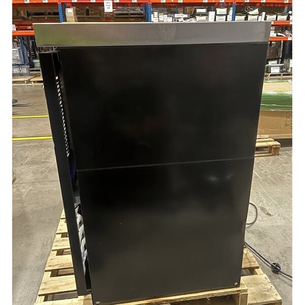 Scratch and Dent Beverage-Air BB48HC-1-PT-B 48" Black Underbar Height Solid Door Pass-Through Back Bar Refrigerator