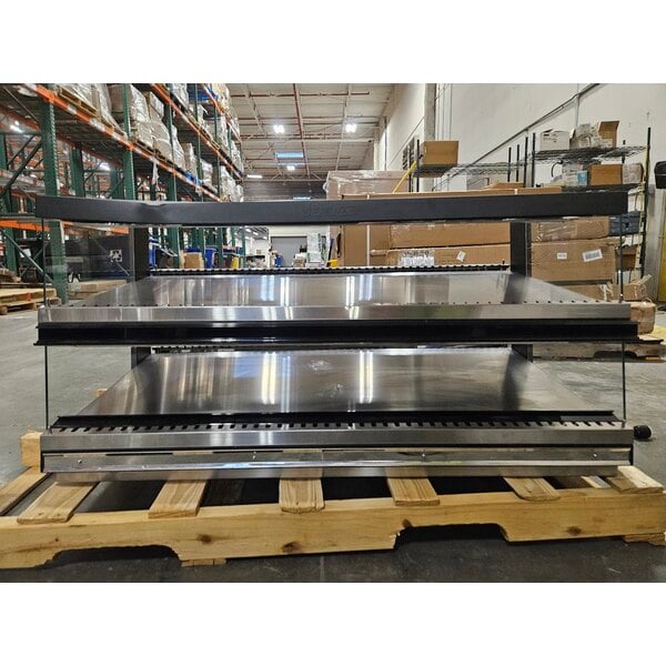 Scratch and Dent ServIt OAM-138D 48" Full Service Slanted 2-Shelf Countertop Heated Display Merchandiser - 1860W, 120V