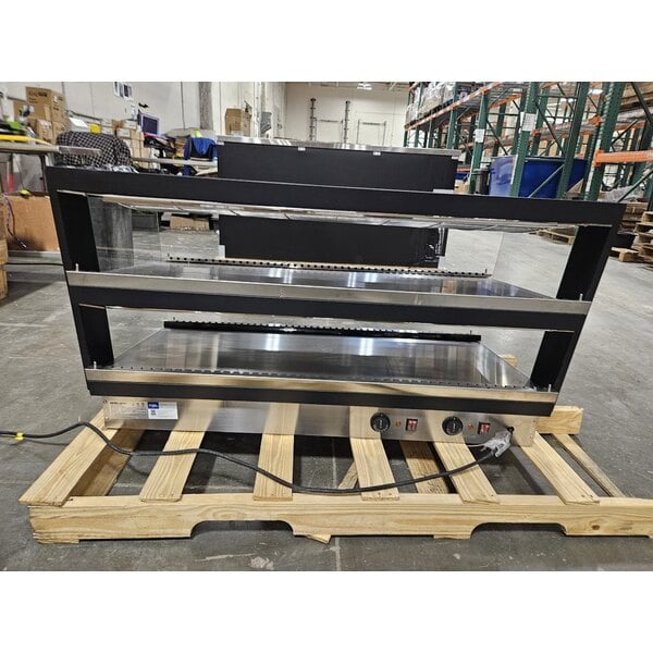 Scratch and Dent ServIt OAM-138D 48" Full Service Slanted 2-Shelf Countertop Heated Display Merchandiser - 1860W, 120V