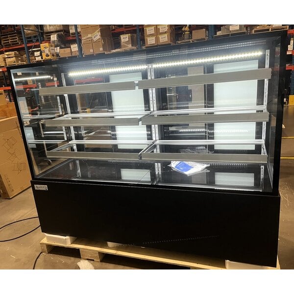 Scratch and Dent Avantco BCFD-72 70 7/8" Black Square Dry Bakery Display Case with LED Lighting