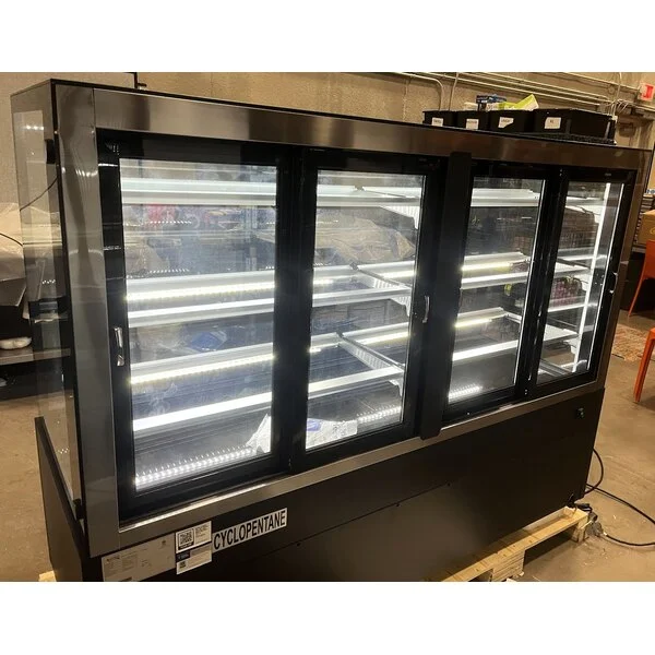Scratch and Dent Avantco BCFD-72 70 7/8" Black Square Dry Bakery Display Case with LED Lighting