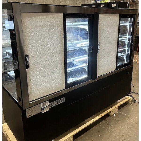 Scratch and Dent Avantco BCFD-72 70 7/8" Black Square Dry Bakery Display Case with LED Lighting