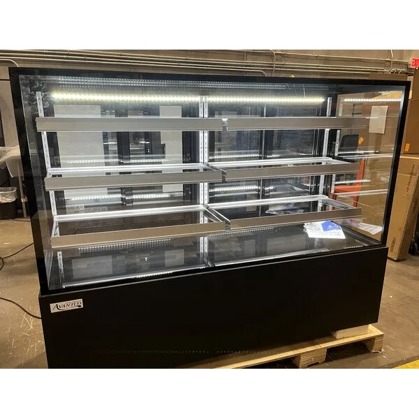 Scratch and Dent Avantco BCFD-72 70 7/8" Black Square Dry Bakery Display Case with LED Lighting