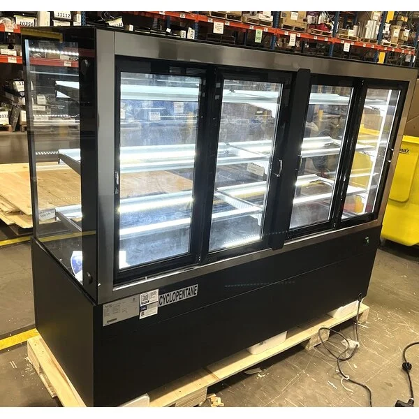 Scratch and Dent Avantco BCFD-72 70 7/8" Black Square Dry Bakery Display Case with LED Lighting
