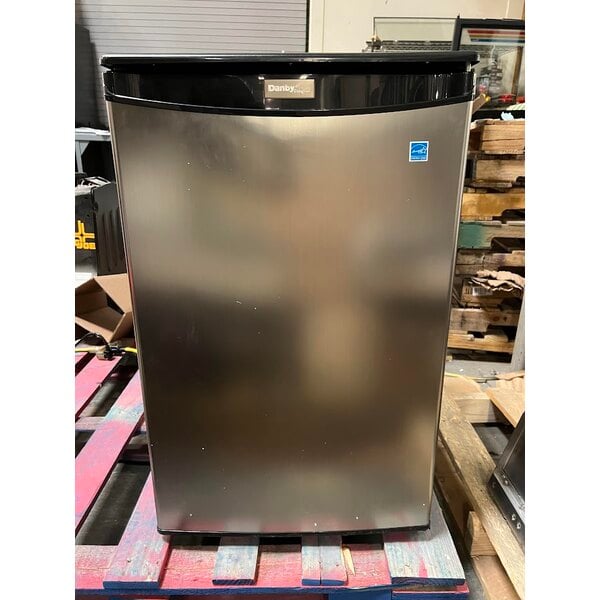 Scratch and Dent Danby DAR044A4BSLDD Designer 4.4 Cu. Ft. Stainless Steel Solid Door Reach-In Refrigerator