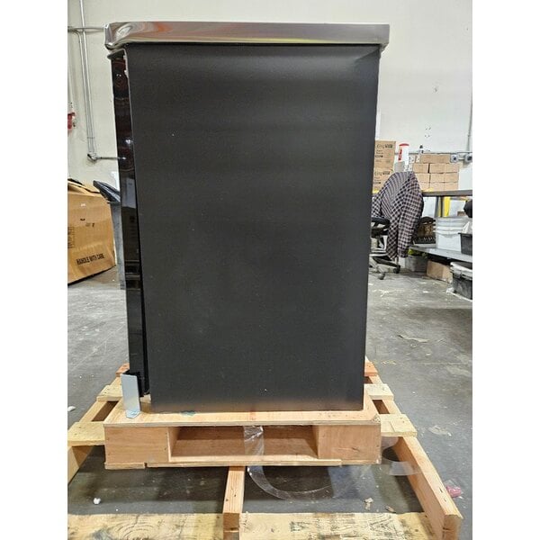 Scratch and Dent Avantco UBB-72G-HC 73" Black Counter Height Narrow Glass Door Back Bar Refrigerator with LED Lighting
