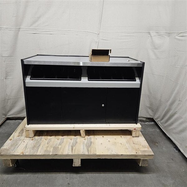 Scratch and Dent All State Manufacturing 49" x 23 1/4" x 34" Coffee Stand with Two Condiment Trays OCS490