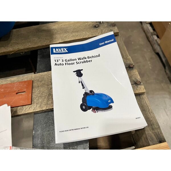 Scratch and Dent Lavex 13" Corded Walk Behind Disc Floor Scrubber with Scrub Brush - 3 Gallon