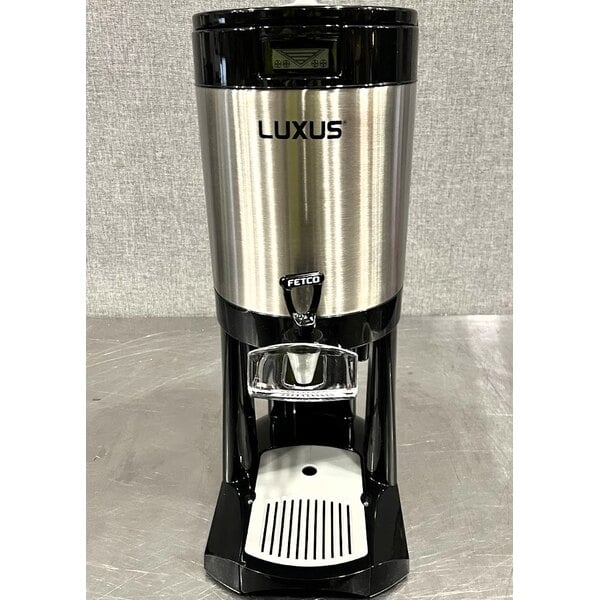 Scratch and Dent Fetco L4D-15 Luxus 1.5 Gallon Stainless Steel Coffee Server with Stand