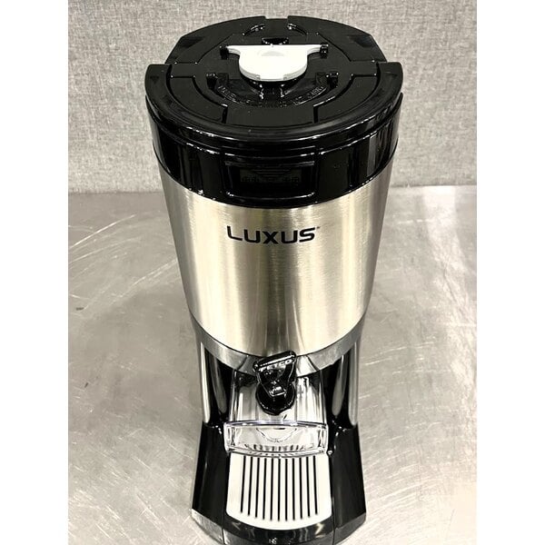 Scratch and Dent Fetco L4D-15 Luxus 1.5 Gallon Stainless Steel Coffee Server with Stand