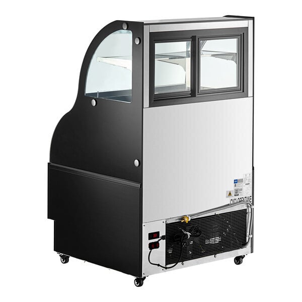 Scratch and Dent Avantco CAC-36 35 3/8" Black Curved Dual Service Refrigerated Air Curtain Merchandiser - 115V