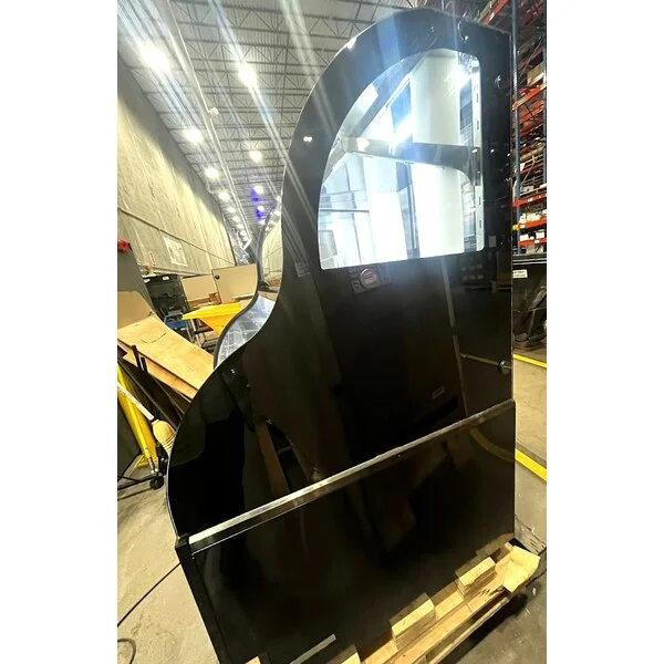 Scratch and Dent Avantco CAC-36 35 3/8" Black Curved Dual Service Refrigerated Air Curtain Merchandiser - 115V