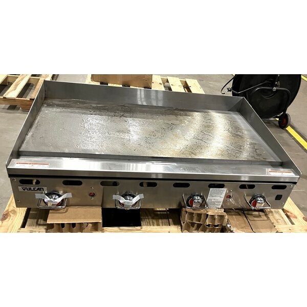 Scratch and Dent Vulcan MSA48-101 48" Countertop Natural Gas Griddle with Snap Action Thermostatic Controls - 108,000 BTU