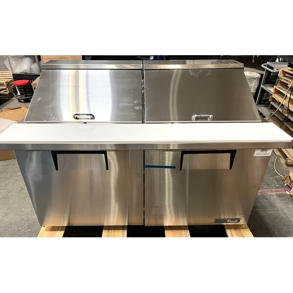 Scratch and Dent True TSSU-60-24M-B-ST-HC 60 3/8" 2 Door Mega Top Refrigerated Sandwich Prep Table
