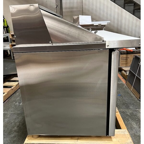 Scratch and Dent True TSSU-60-24M-B-ST-HC 60 3/8" 2 Door Mega Top Refrigerated Sandwich Prep Table