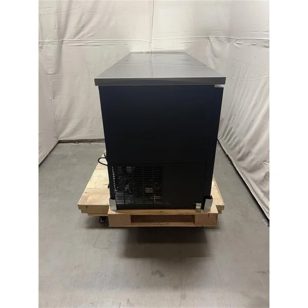 Scratch and Dent Avantco UBB-378-G-HC 78" Black Counter Height Glass Door Back Bar Refrigerator with LED Lighting