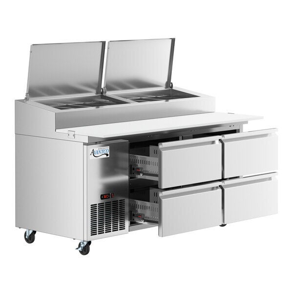 Scratch and Dent Avantco SSPPT-2C 68" 4 Drawer Refrigerated Pizza Prep Table