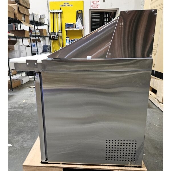 Scratch and Dent Avantco SS-PT-36M-HC 36" 2 Door Mega Top Stainless Steel Refrigerated Sandwich Prep Table