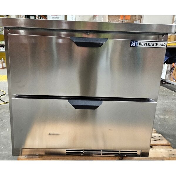 Scratch and Dent Beverage Air WTRD32AHC-2-FLT 32" Two Drawer Worktop Refrigerator with Flat Top