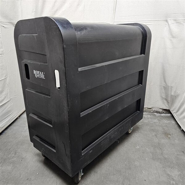 Scratch and Dent Royal Basket Trucks 36 Cu. Ft. Black Bulk Poly Truck with Steel Base and 2 Rigid / 2 Swivel Casters R36-BKX-BFC-6UNN