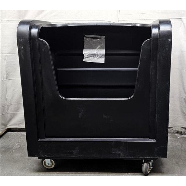 Scratch and Dent Royal Basket Trucks 36 Cu. Ft. Black Bulk Poly Truck with Steel Base and 2 Rigid / 2 Swivel Casters R36-BKX-BFC-6UNN
