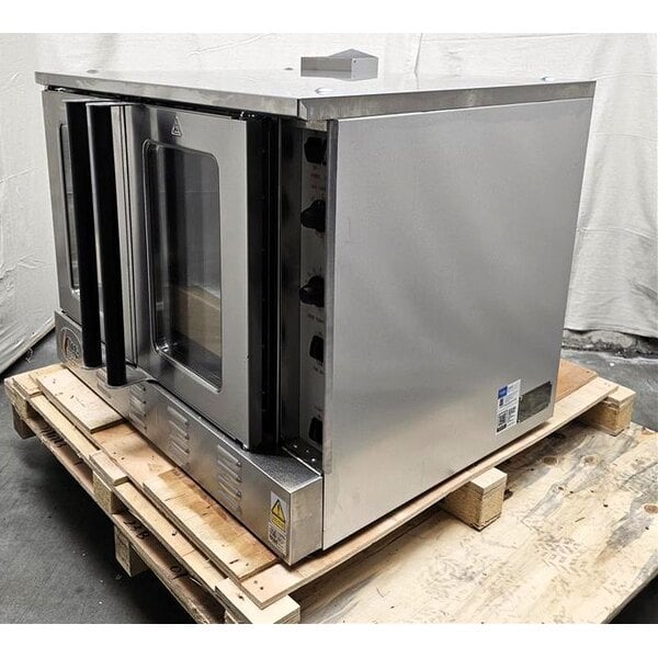 Scratch and Dent Cooking Performance Group FGC-100-N Single Deck Standard Depth Full Size Natural Gas Convection Oven with Legs - 54,000 BTU
