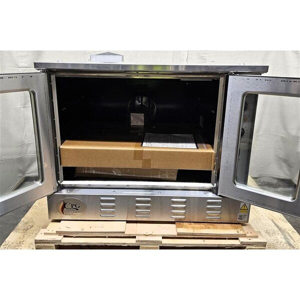 Scratch and Dent Cooking Performance Group FGC-100-N Single Deck Standard Depth Full Size Natural Gas Convection Oven with Legs - 54,000 BTU