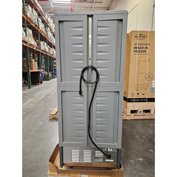 Scratch and Dent Metro C539-HLDS-4 C5 3 Series Insulated Low Wattage Full Size Hot Holding Cabinet with Fixed Wire Slides and Solid Dutch Doors - Gray