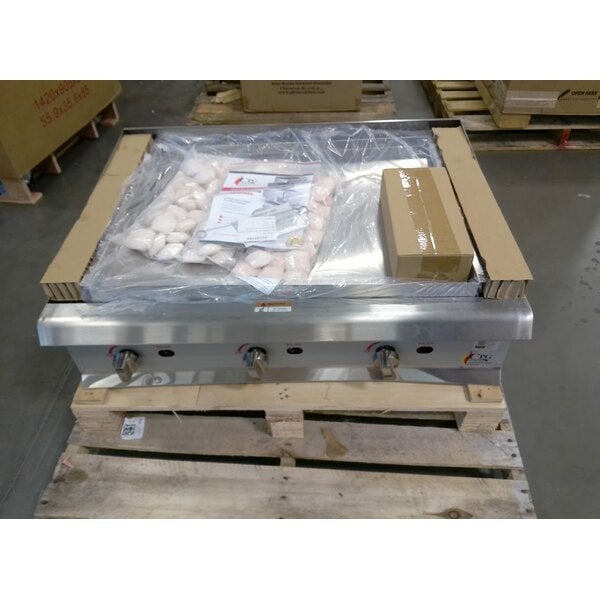 Scratch and Dent Cooking Performance Group CL-CPG-36-NL 36" Gas Countertop Lava Briquette Charbroiler - 120,000 BTU