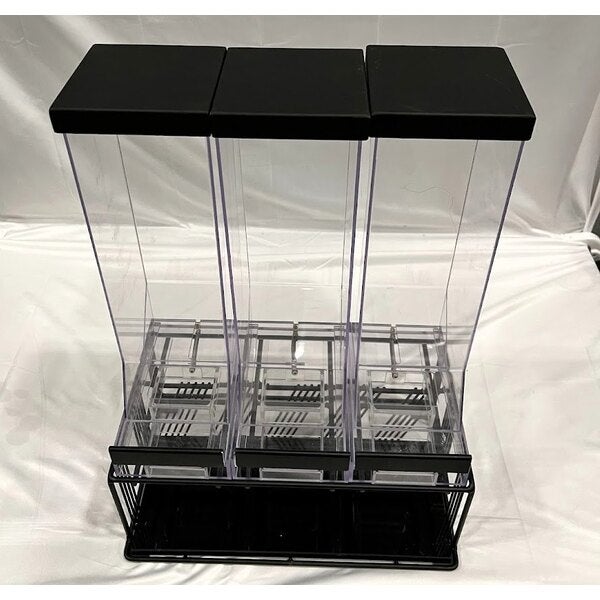 Scratch and Dent Cal-Mil 4108-13 Portland Black 10 Liter Triple Canister Cereal Dispenser