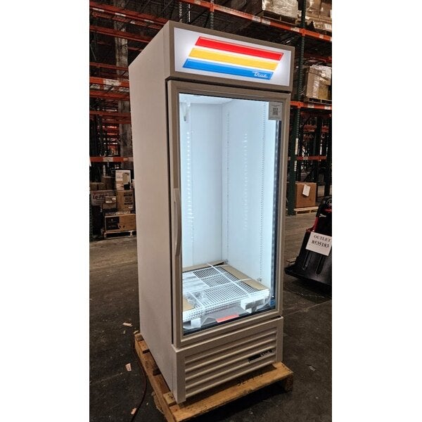 Scratch and Dent True GDM-26-HC~TSL01 30" White Refrigerated Glass Door Merchandiser with LED Lighting