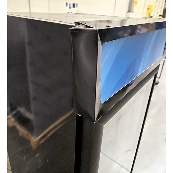 Scratch and Dent MainStreet Equipment GMC-12 23 5/8" Black Swing Glass Door Merchandiser Refrigerator - 120V