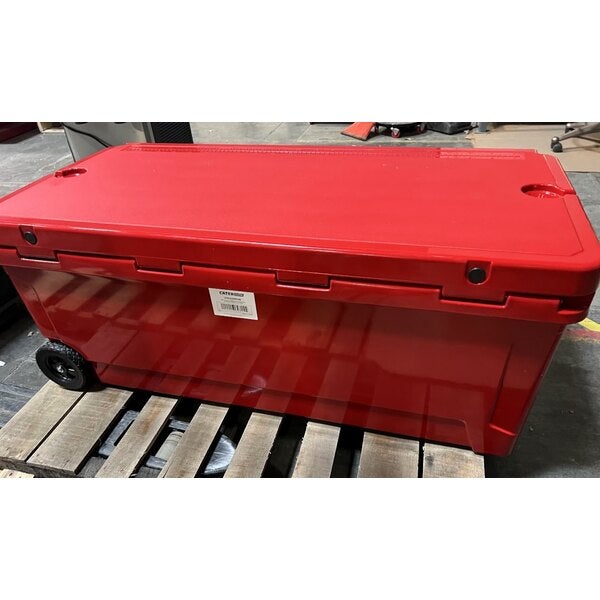 Scratch and Dent CaterGator CG200RDW Red 210 Qt. Mobile Rotomolded Outdoor Cooler / Ice Chest