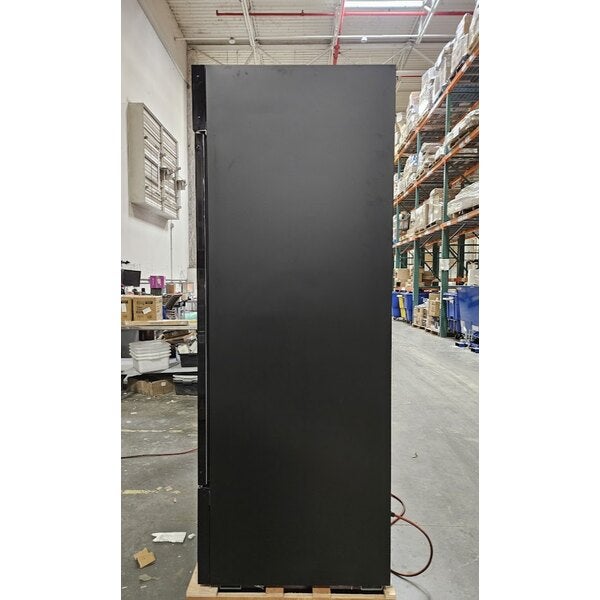 Scratch and Dent Avantco GDC-69-HC 78 1/4" Black Swing Glass Door Merchandiser Refrigerator with LED Lighting