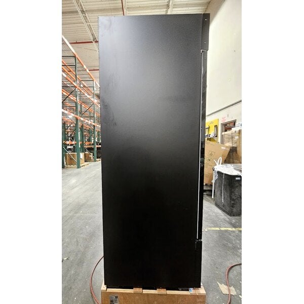 Scratch and Dent Avantco GDC-69-HC 78 1/4" Black Swing Glass Door Merchandiser Refrigerator with LED Lighting