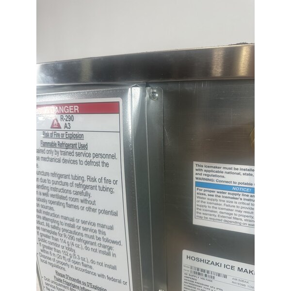 Scratch and Dent Hoshizaki AM-50BAK 14 7/8" Air Cooled Undercounter Top Hat Cube Ice Machine with 27 lb. Bin - 54 lb.