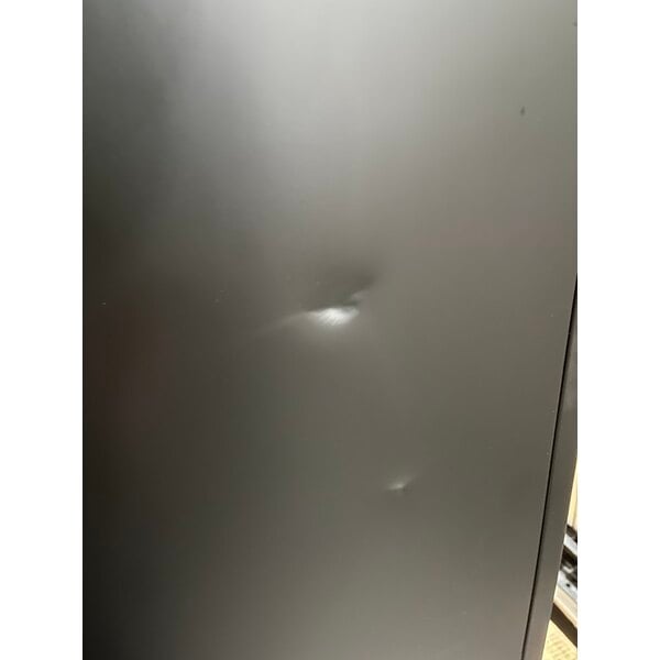 Scratch and Dent Avantco GDC-23-HC 28 3/8" Black Left-Hinged Swing Glass Door Merchandiser Refrigerator with LED Lighting