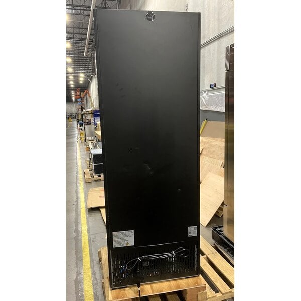 Scratch and Dent Avantco GDC-23-HC 28 3/8" Black Left-Hinged Swing Glass Door Merchandiser Refrigerator with LED Lighting