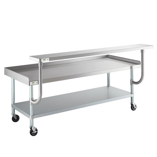 Scratch and Dent Regency 30" x 72" 16 Gauge Stainless Steel Equipment Stand with Galvanized Undershelf and Casters