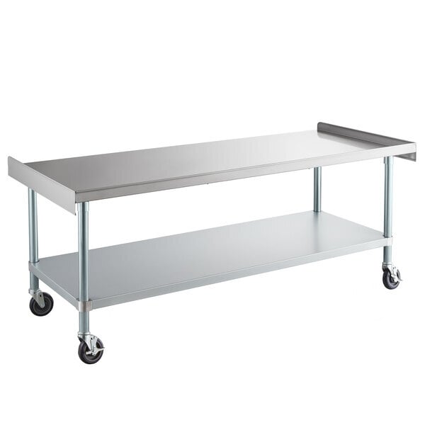 Scratch and Dent Regency 30" x 72" 16 Gauge Stainless Steel Equipment Stand with Galvanized Undershelf and Casters