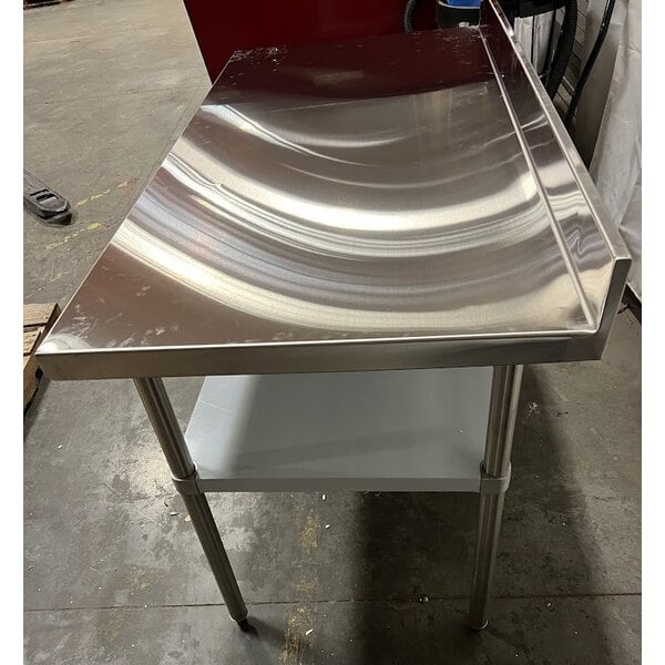 Scratch and Dent Regency Spec Line 30" x 60" 14 Gauge Stainless Steel Commercial Work Table with 4" Backsplash and Undershelf