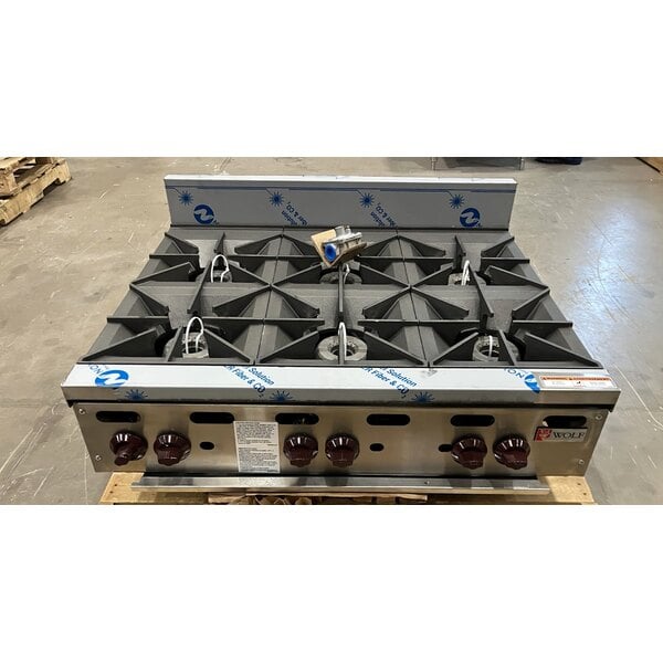 Scratch and Dent Wolf by Vulcan AHP636-NAT Achiever Natural Gas 36" 6 Burner Countertop Range - 180,000 BTU